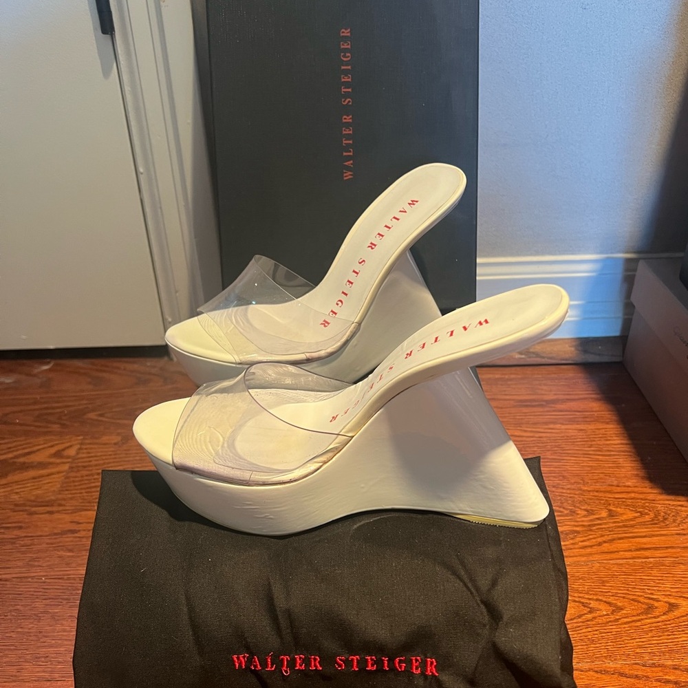 Mules, purchased from the boutique on Avenue Road in Toronto.